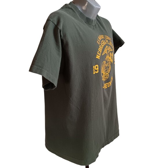 Single Stitch Vintage Men's T-shirt Large 80's Nebraska Marines Platoon Reunion - Picture 8 of 11